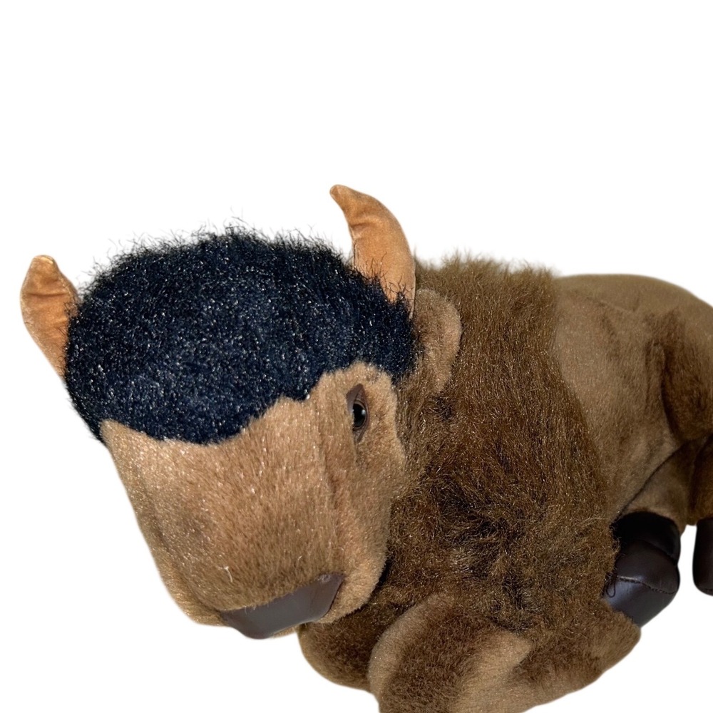 Realistic American Bison Buffalo Plush Stuffed Animal 20 Inch Large Wildlife